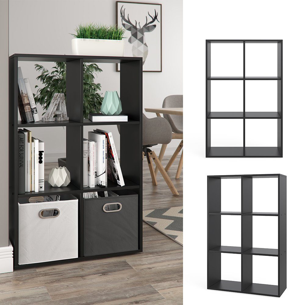 Vicco Raumteiler Würfelregal Bücherregal Schwarz