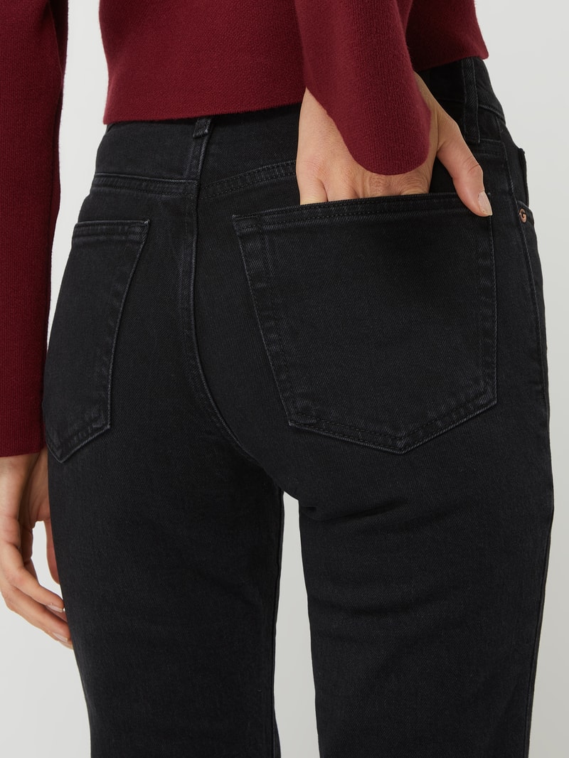 Straight Fit Jeans mit Stretch-Anteil Modell 'Premium' in schwarz