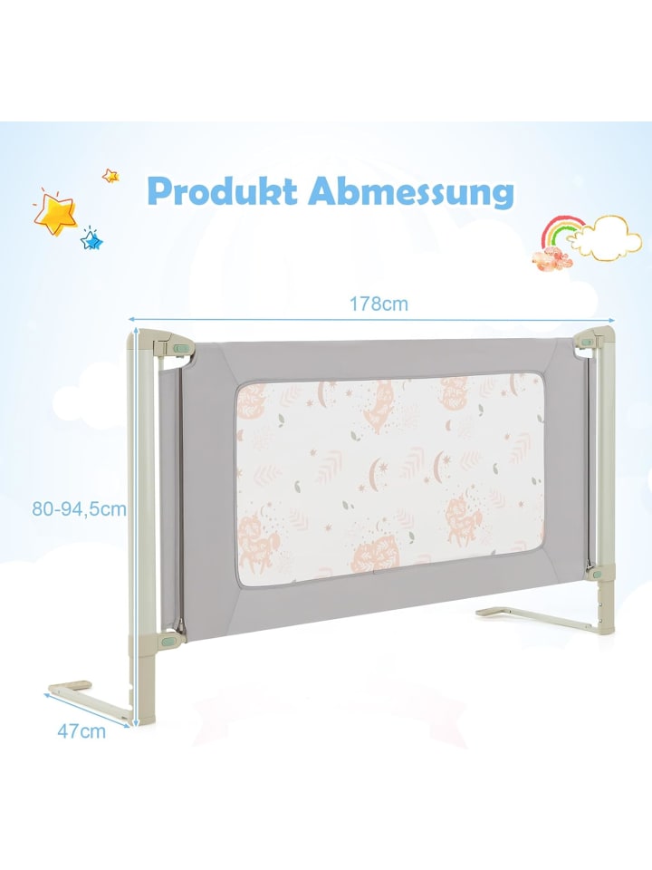 COSTWAY Bettgitter in Grau günstig kaufen onesize