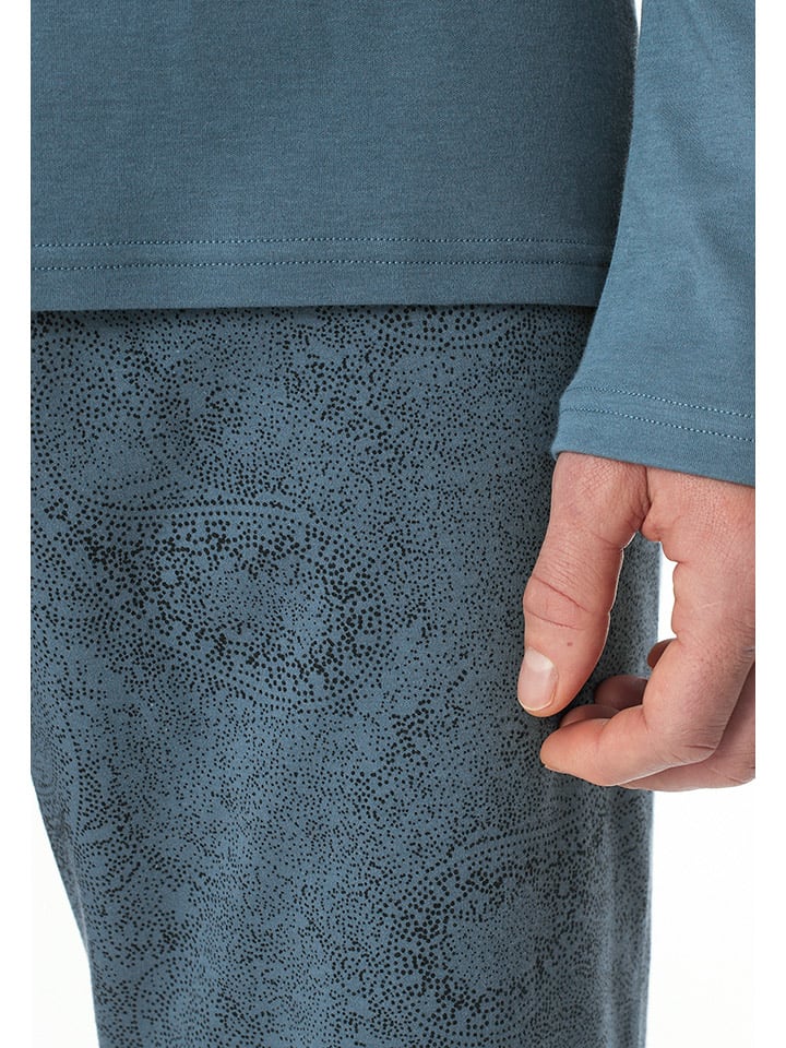 Schiesser Pyjama in Blaugrau günstig kaufen