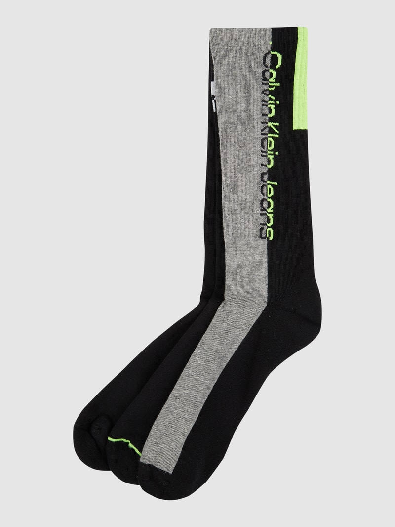 Socken mit Label-Print im 3er-Pack in black