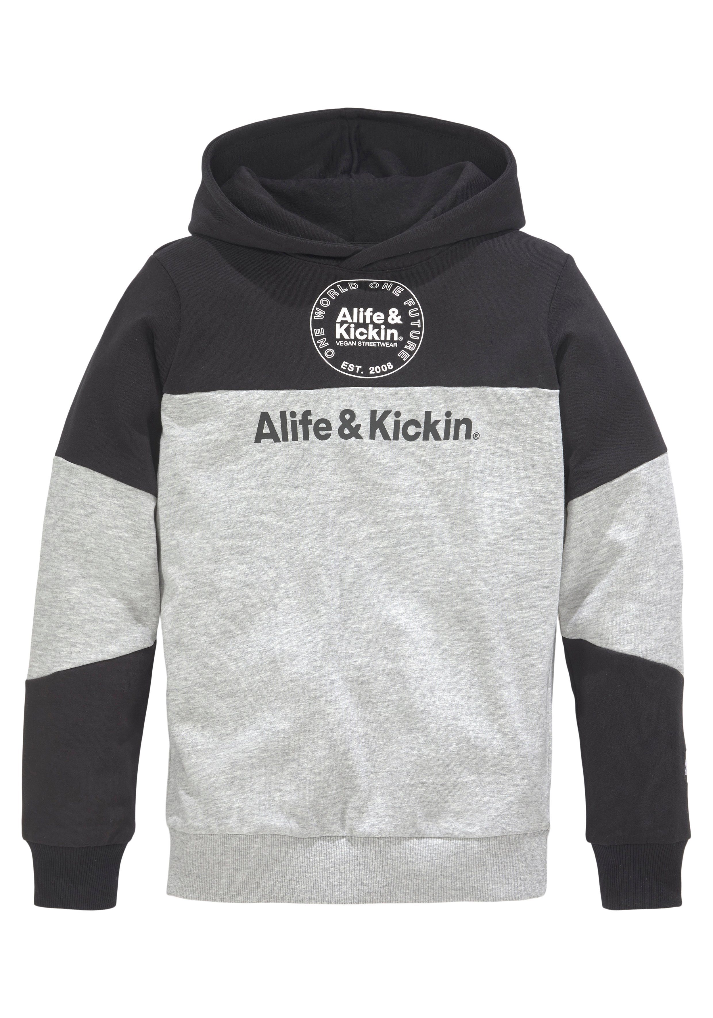 Alife & Kickin Kapuzensweatshirt Colorblocking, mit lässigen Einsätzen und Logo-Drucken