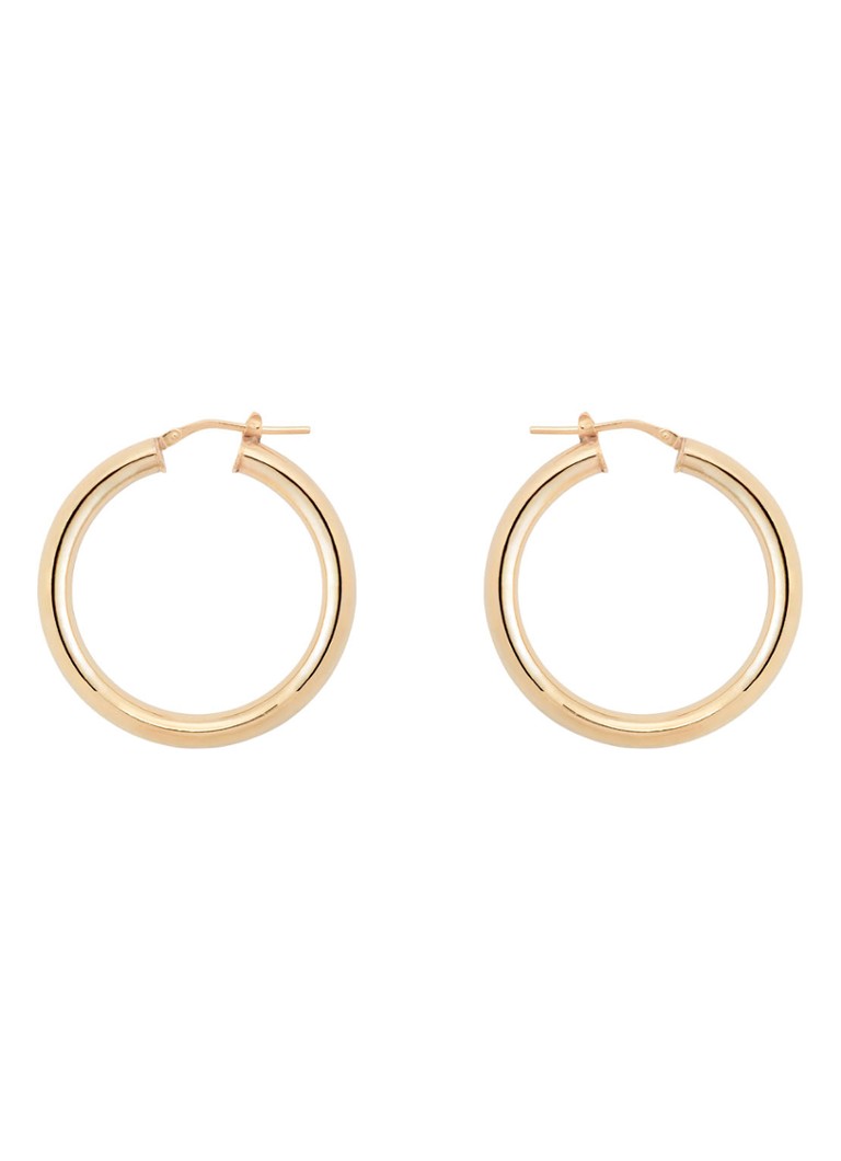 Anna + Nina Round Plain gold-plated hoop earrings
