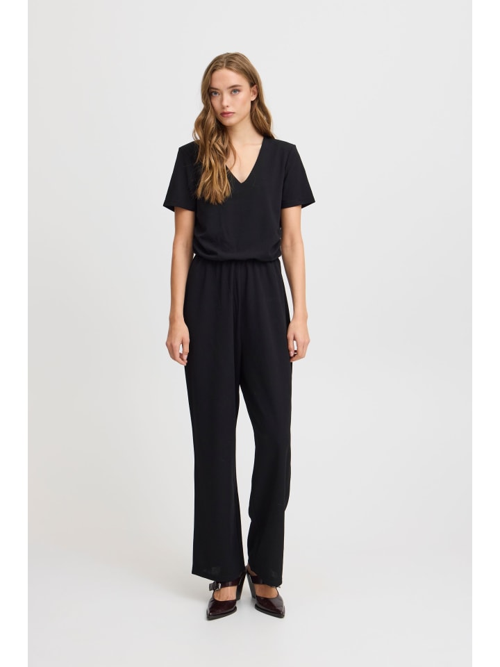 ICHI Overall IXMILA SS JU 20123122 modischer Kurzarm-Overall in Schwarz günstig kaufen
