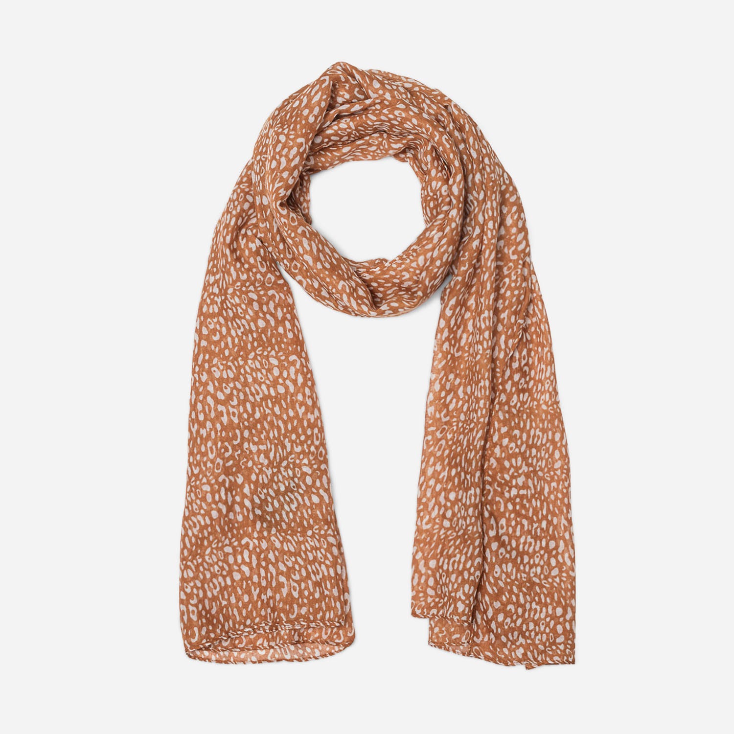 Foulard camel à imprimé animalier