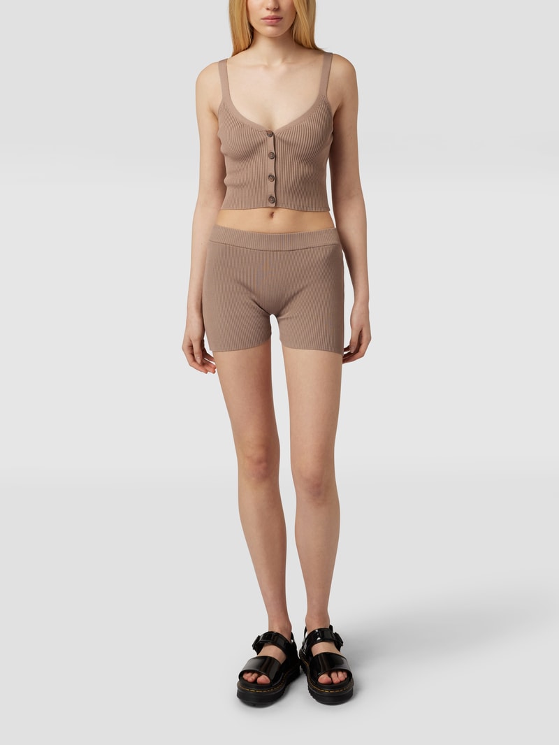 Shorts mit Rippenstruktur in schlamm