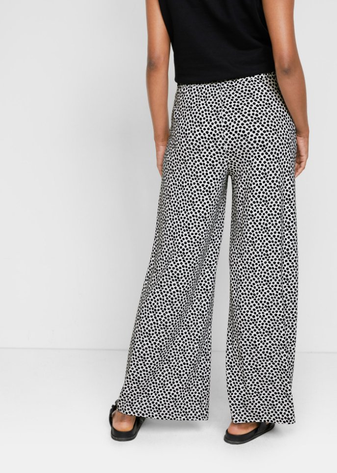 Jersey-Palazzohose mit Bequembund, bedruckt