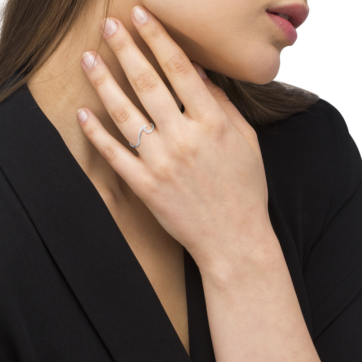 Prsteň Heideman Montis, leštená strieborná farba