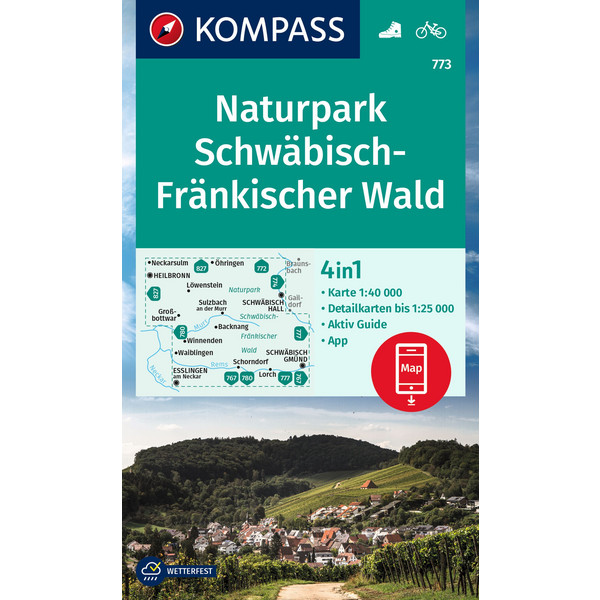 KOMPASS WANDERKARTE 773 NATURPARK SCHWÄBISCH-FRÄNKISCHER WAL