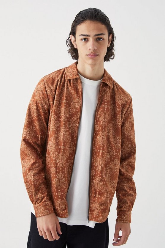 Langärmliges Overshirt mit Bandana-Print und Reißverschluss