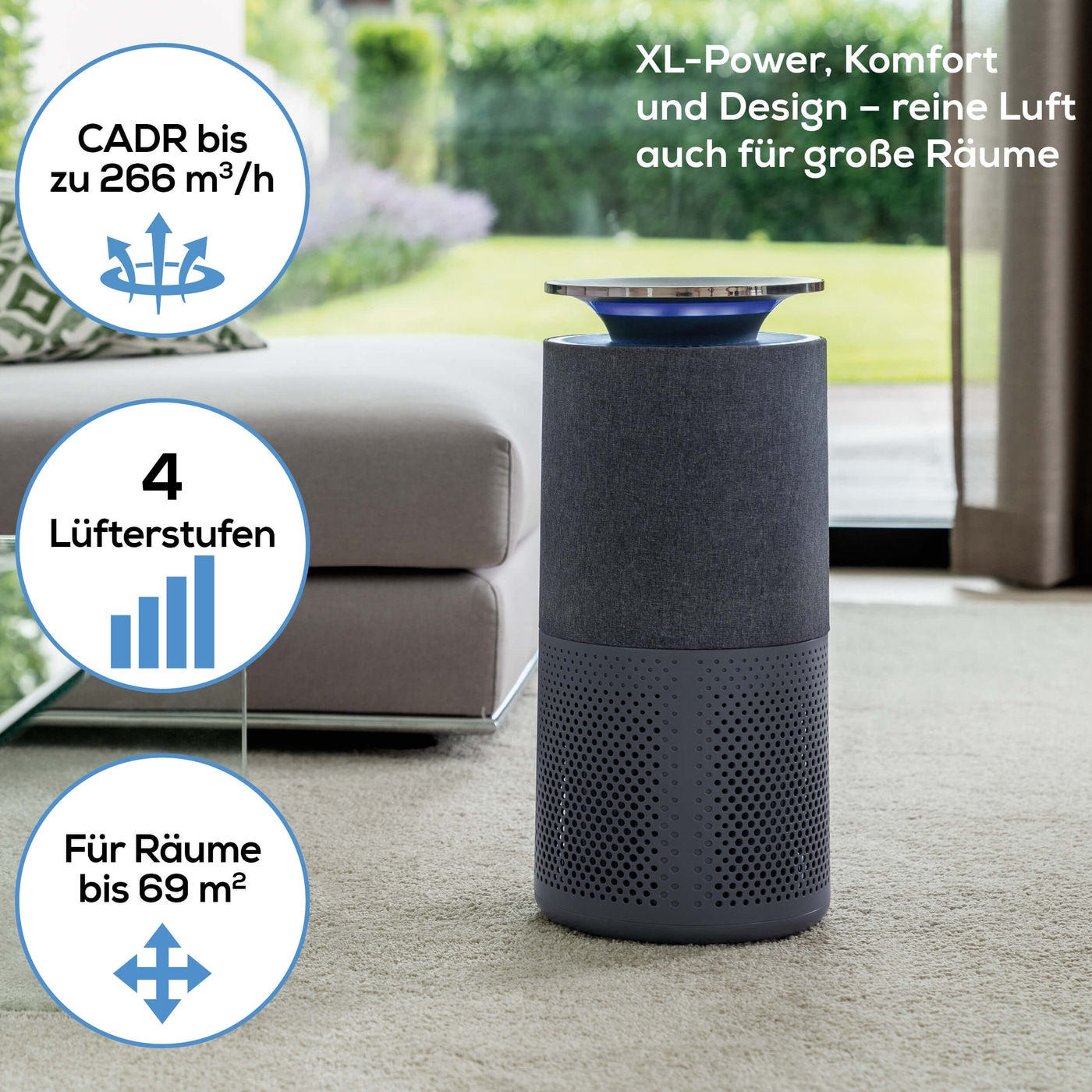 LR 401 App gesteuerter Luftreiniger-Smarte Luftreinigung in modischem Design