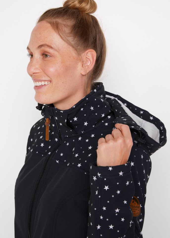 Funktions-Softshell-Parka mit Teddyfleece