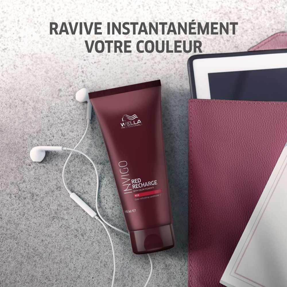 Wella Conditionneur COLOR RECHARGE, pour cheveux bruns/cuivrés, Red 200ml Conditionneur pour cheveux blonds naturels ou colorés