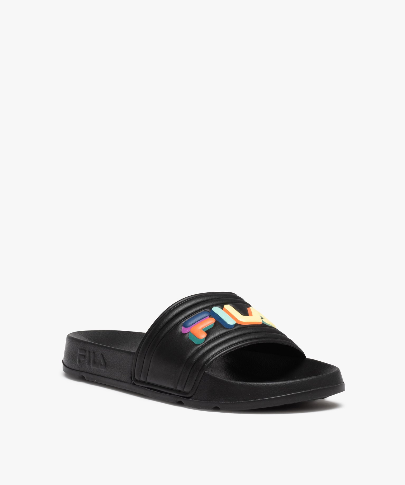 Mules de piscine homme à bandeau coloré en relief - Fila noir | GEMO