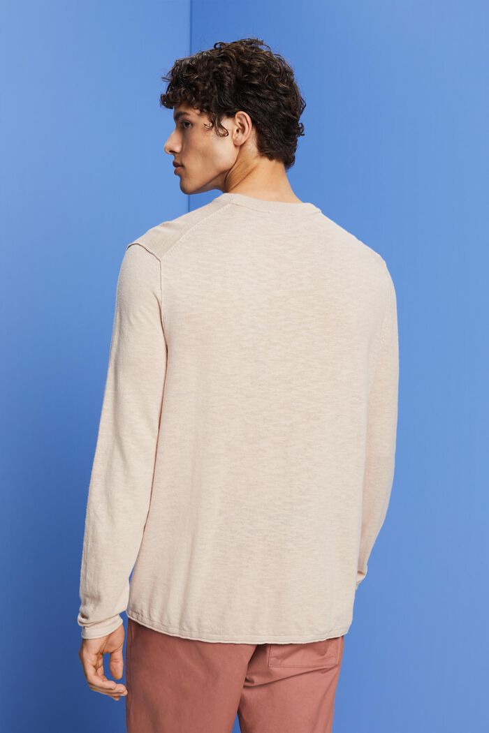Rundhals Pullover, Baumwoll-Leinenmix