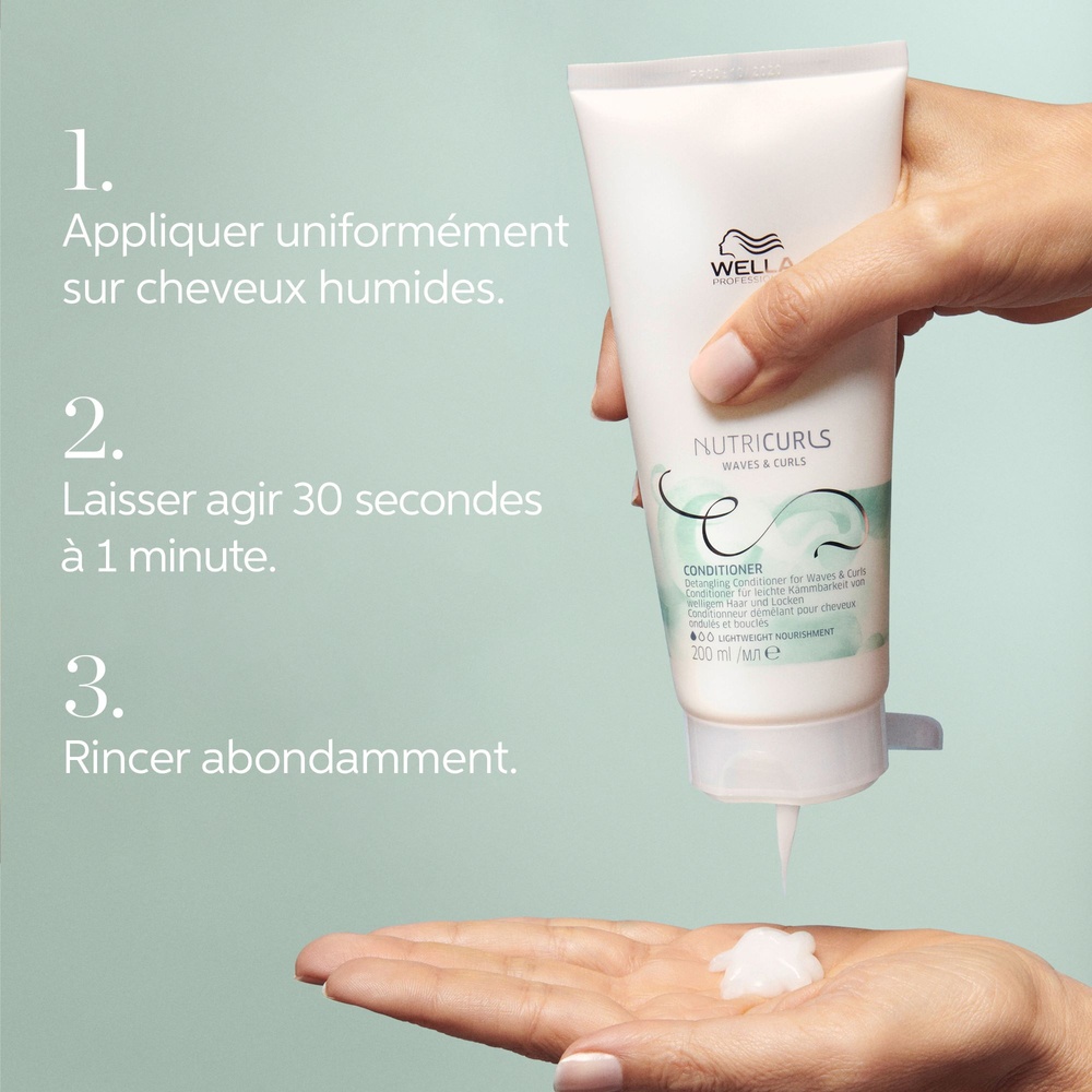 Wella Nutricurls Après-shampoing démêlant pour cheveux ondulés et bouclés Après-Shampoing