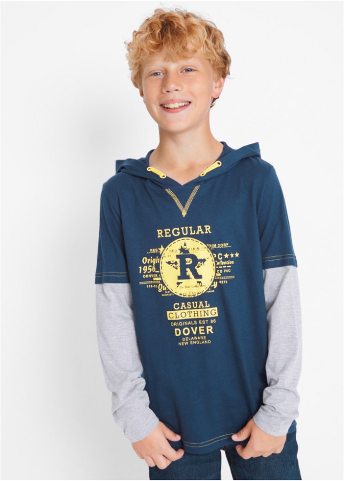Jungen Layershirt mit Kapuze