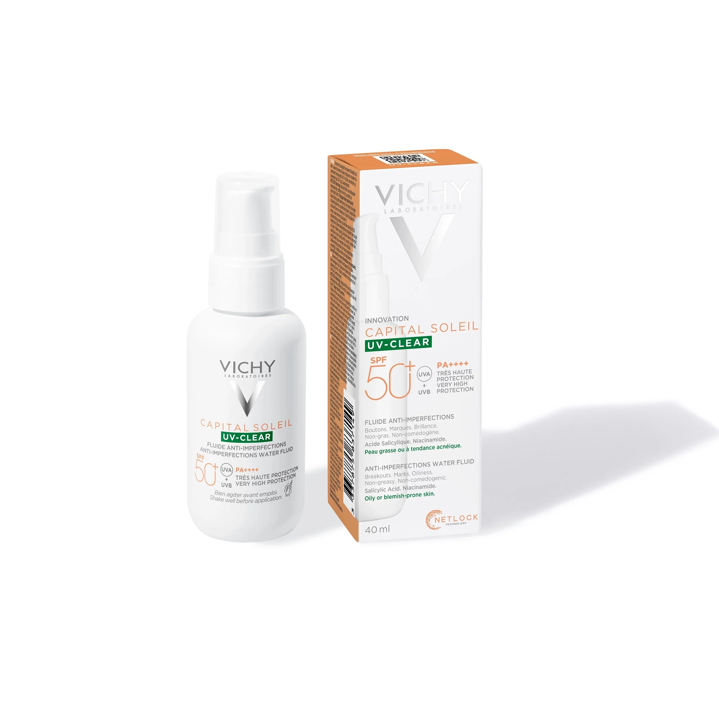 Capital Soleil UV-Clear Fluido Anti-Imperfeições FPS 50+ - Creme de dia anti-imperfeições, tratamentos protetores