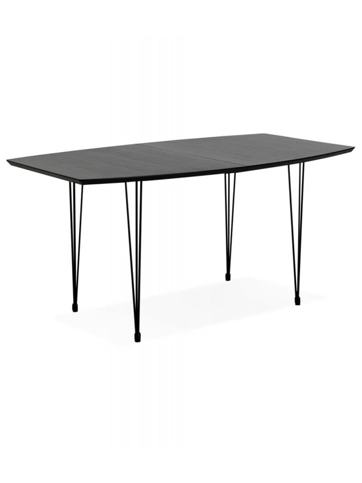 KADIMA DESIGN Ausziehbarer Esstisch aus Eschenholz und Metall | Industrieller Stil in Schwarz günstig kaufen onesize