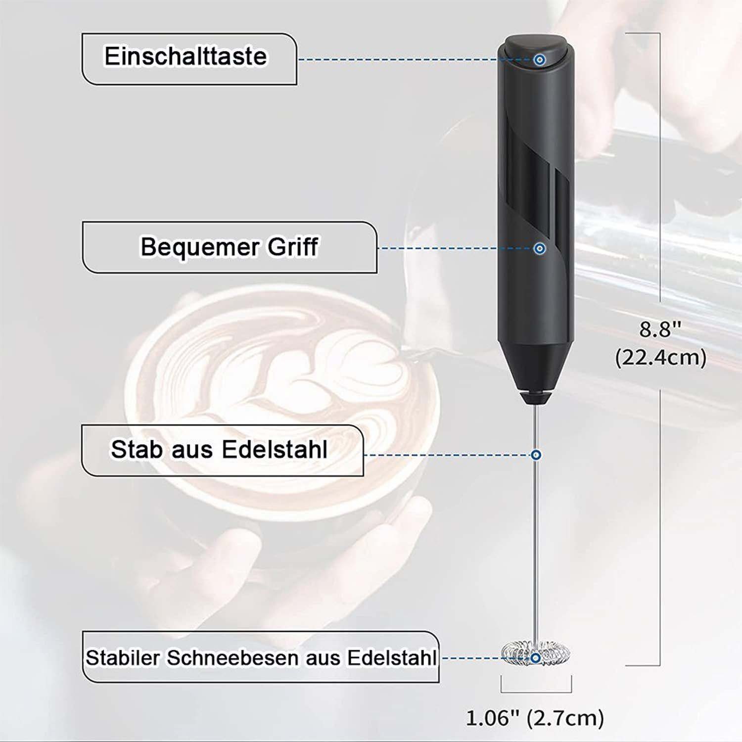flowgoer Milchaufschäumer Kabelloser elektrischer Milchaufschäumer aus Edelstahl