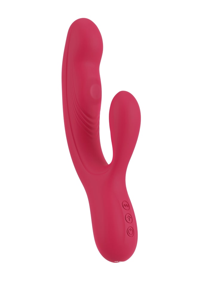Sweet Smile Rabbitvibrator Thumping Rabbit Vibrator in rot günstig kaufen 21,2 cm