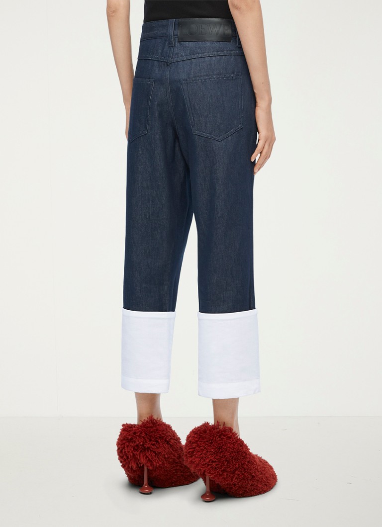 Jean LOEWE Fisherman taille haute, coupe droite, délavage foncé