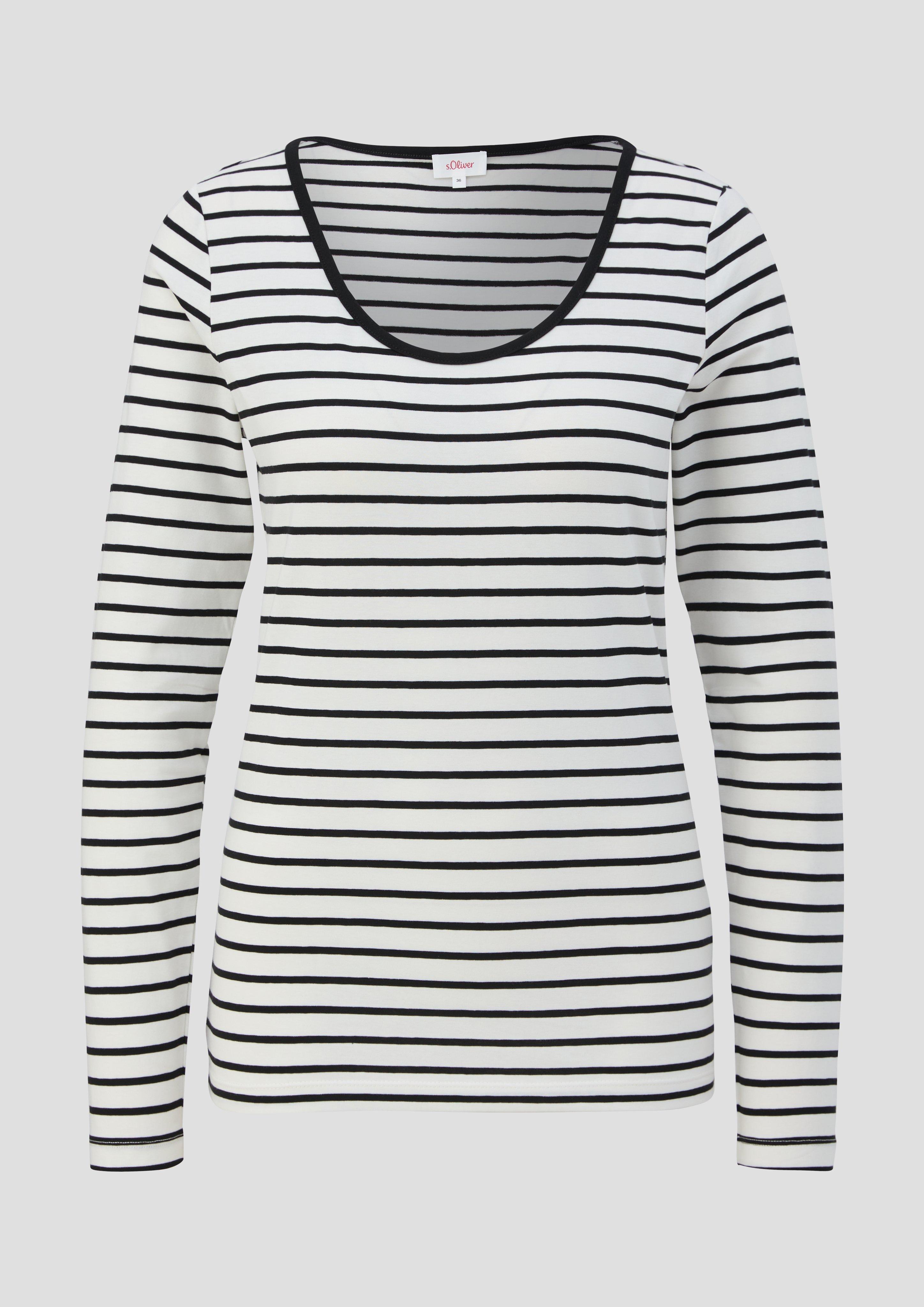 Langarmshirt mit tiefem Rundhalsausschnitt  2141909-99G2