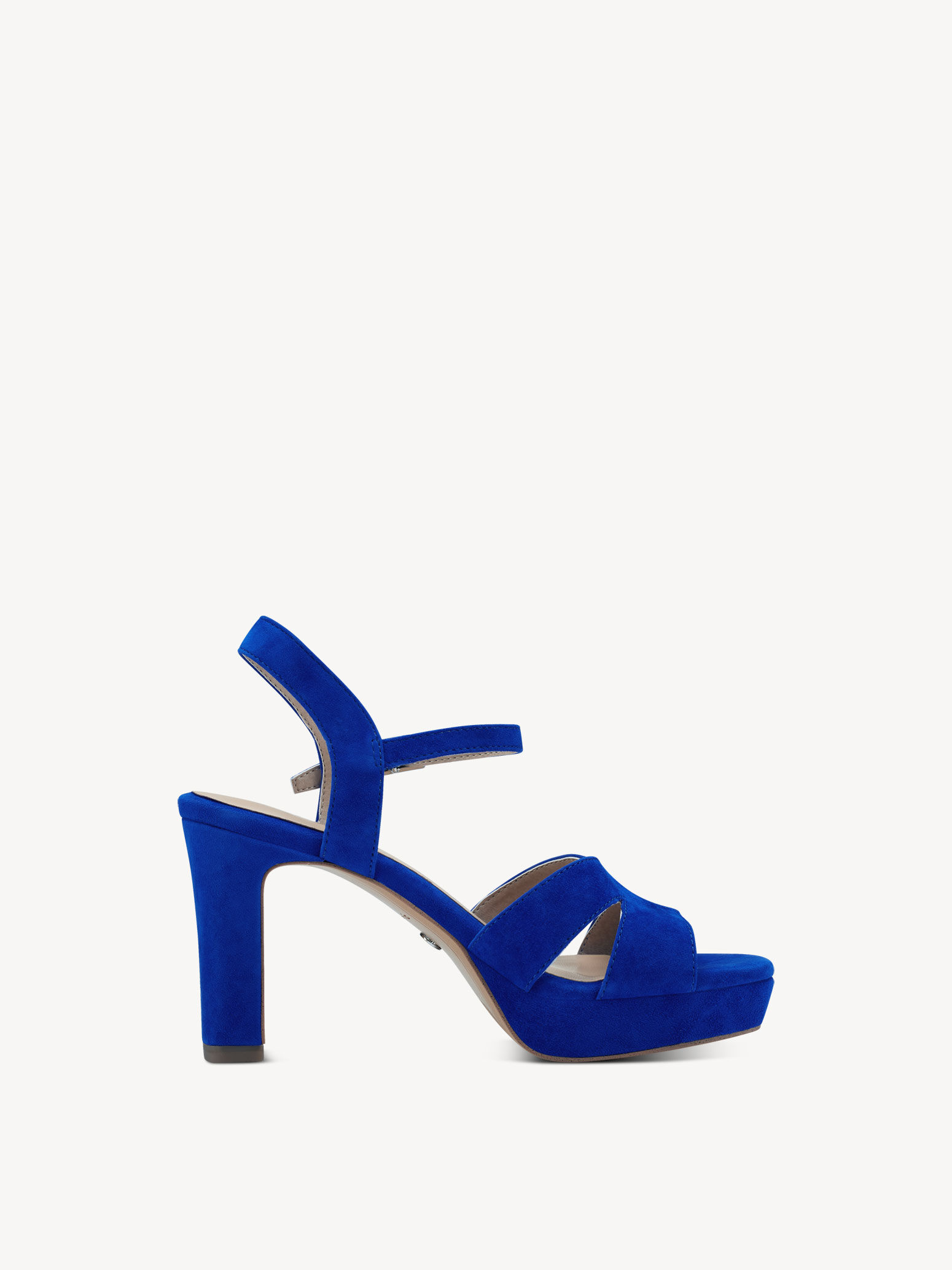 Sandale à talon en cuir - bleu
