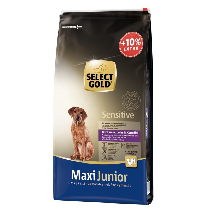 SELECT GOLD Hundetrockenfutter SELECT GOLD Sensitive Maxi Junior Lamm/Lachs/Kartoffel 13,2 kg