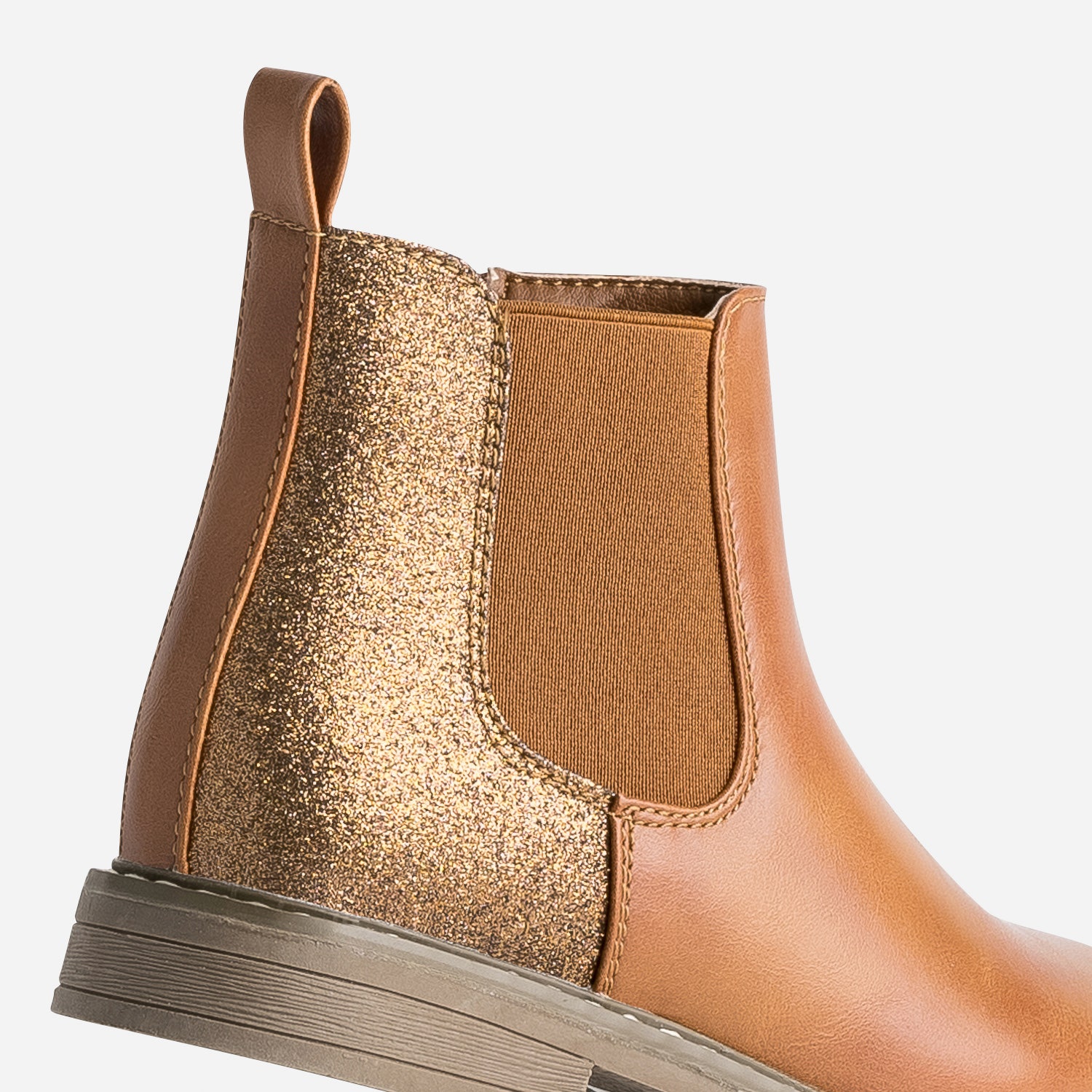 Chelsea boots BUGGY camel détails pailletés