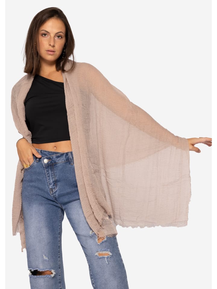 SASSYCLASSY Musselin Schals in Taupe günstig kaufen onesize