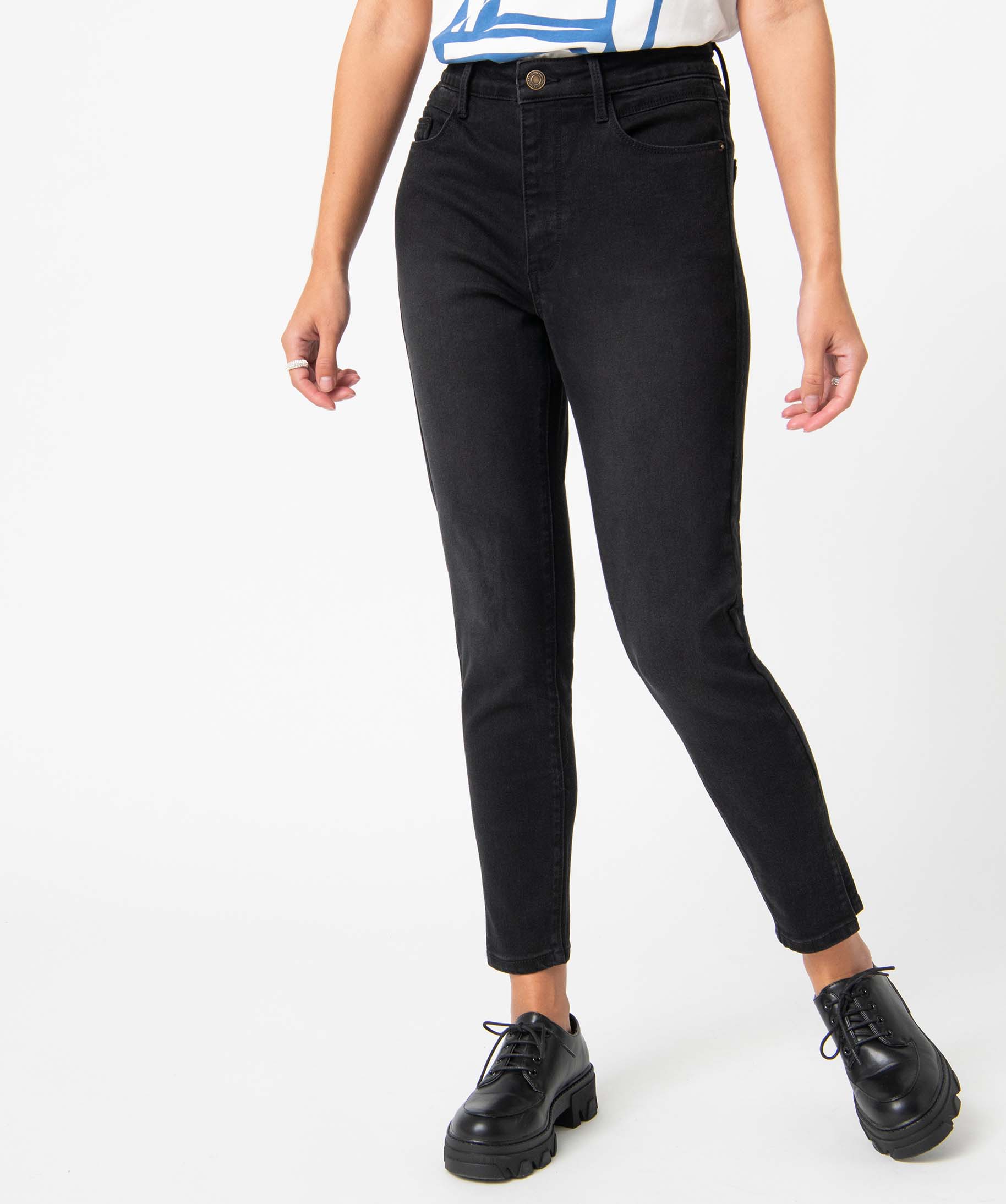 Jean femme coupe Skinny longueur 7/8ème noir | GEMO