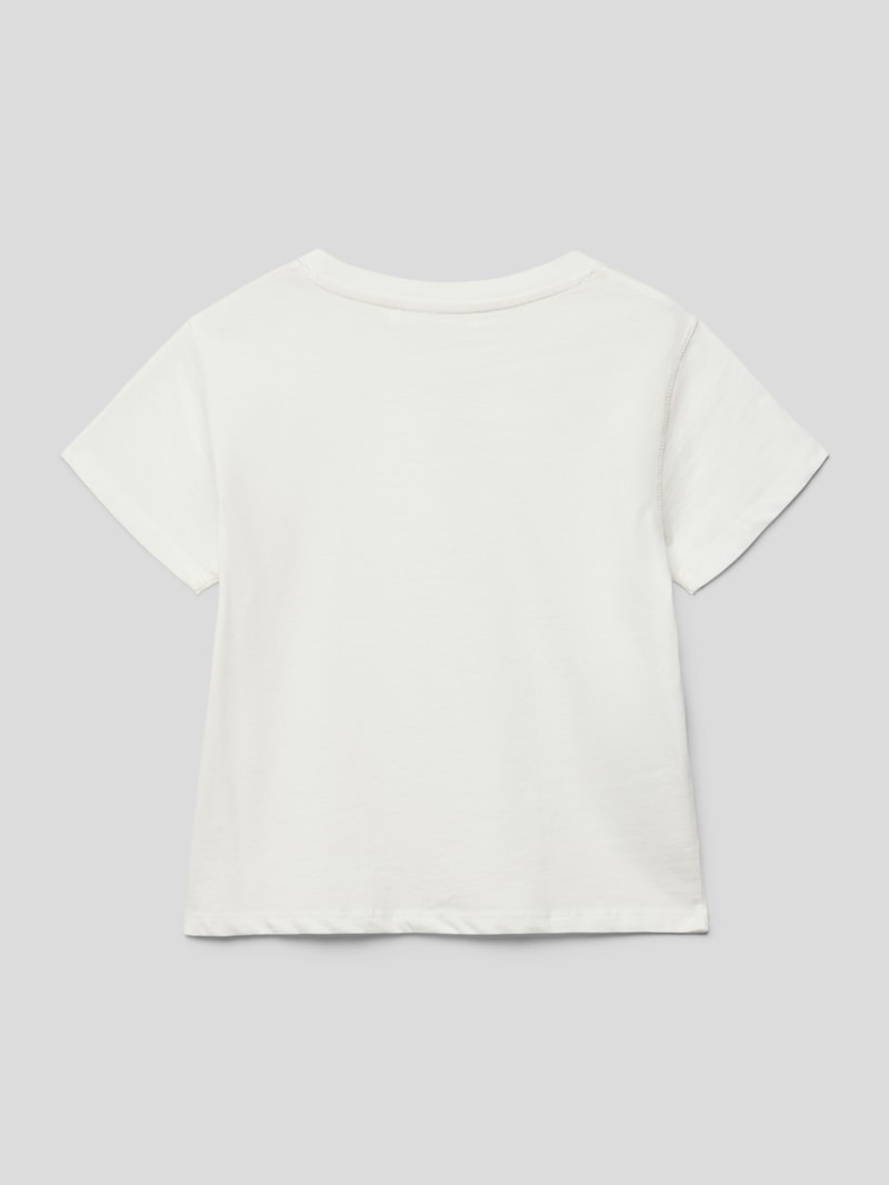 T-Shirt mit Strukturmuster in ecru
