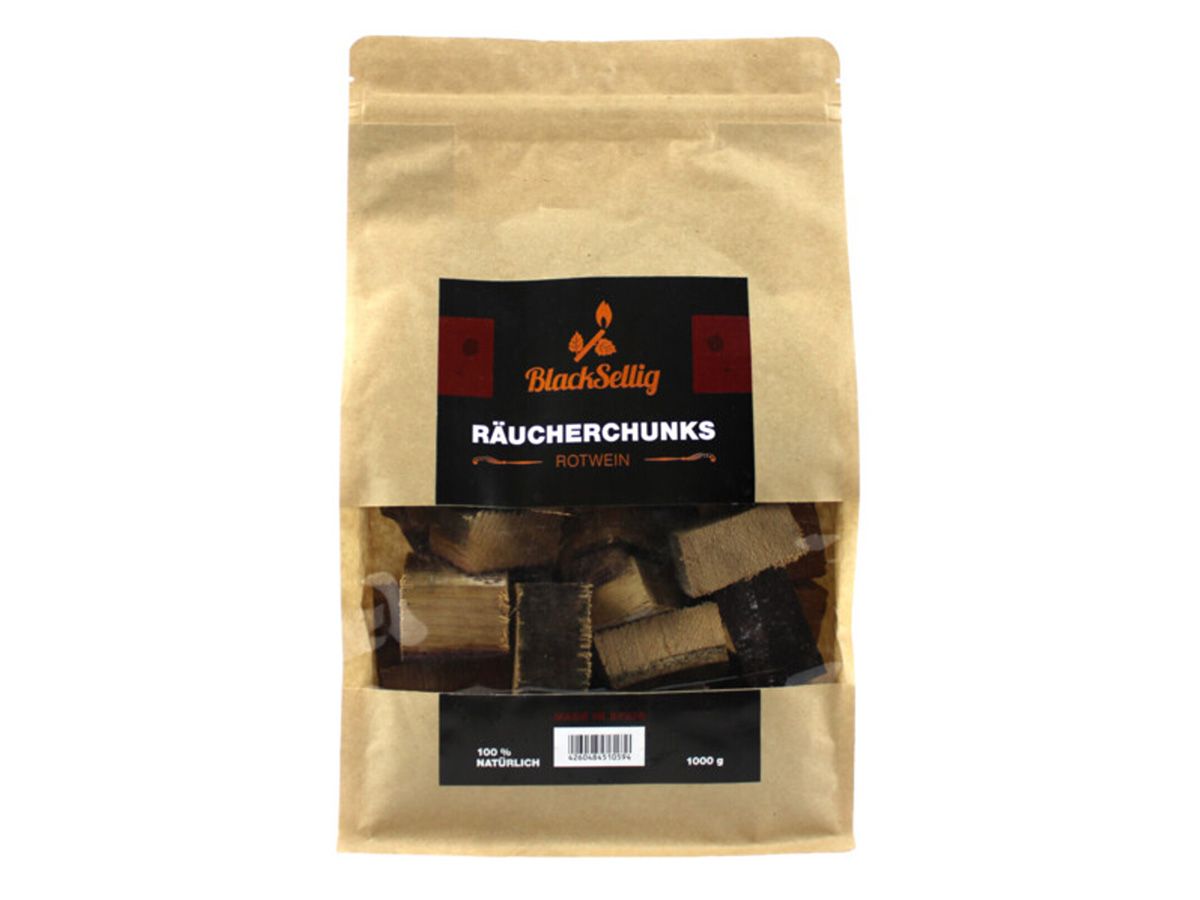BlackSellig 1 kg Rotwein Räucherchunks