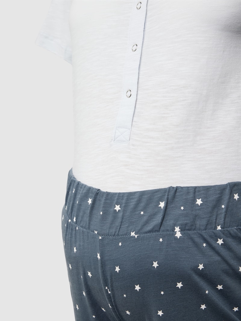 Umstands-Pyjama mit kurzer Druckknopfleiste Modell 'MIRA STAR' in bleu