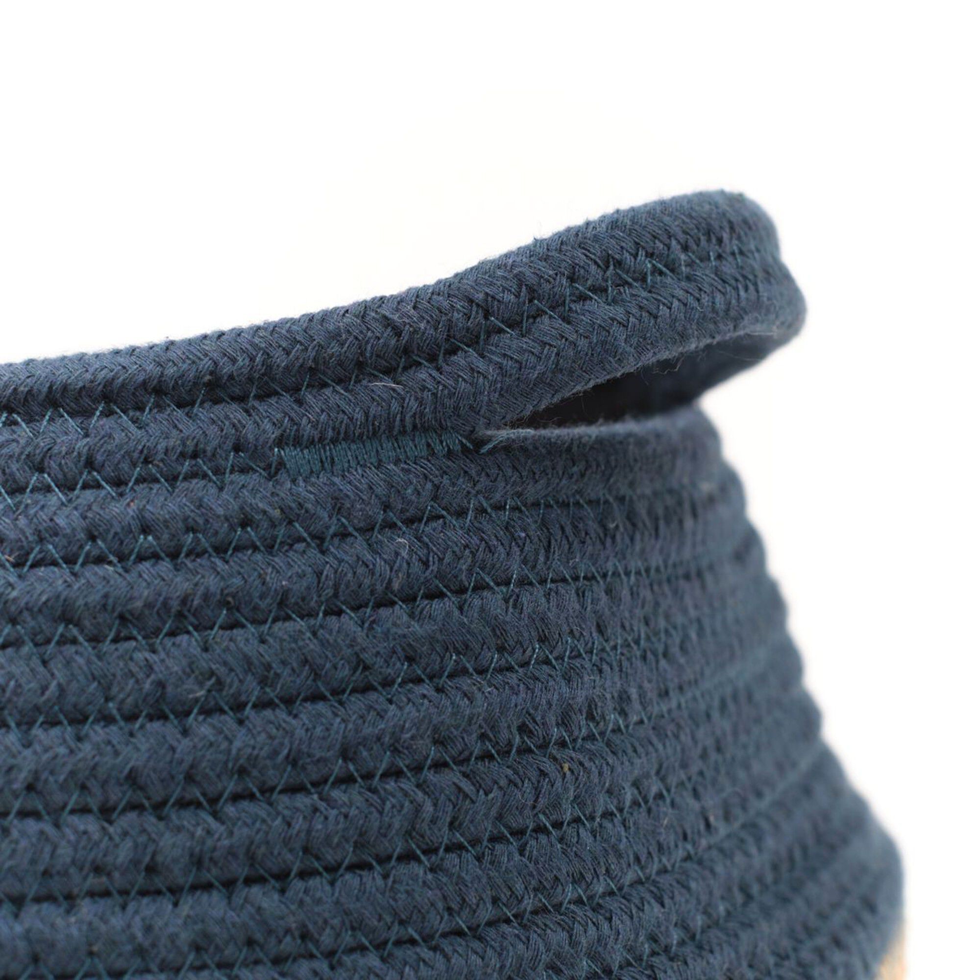 Panier bicolore rond corde coton