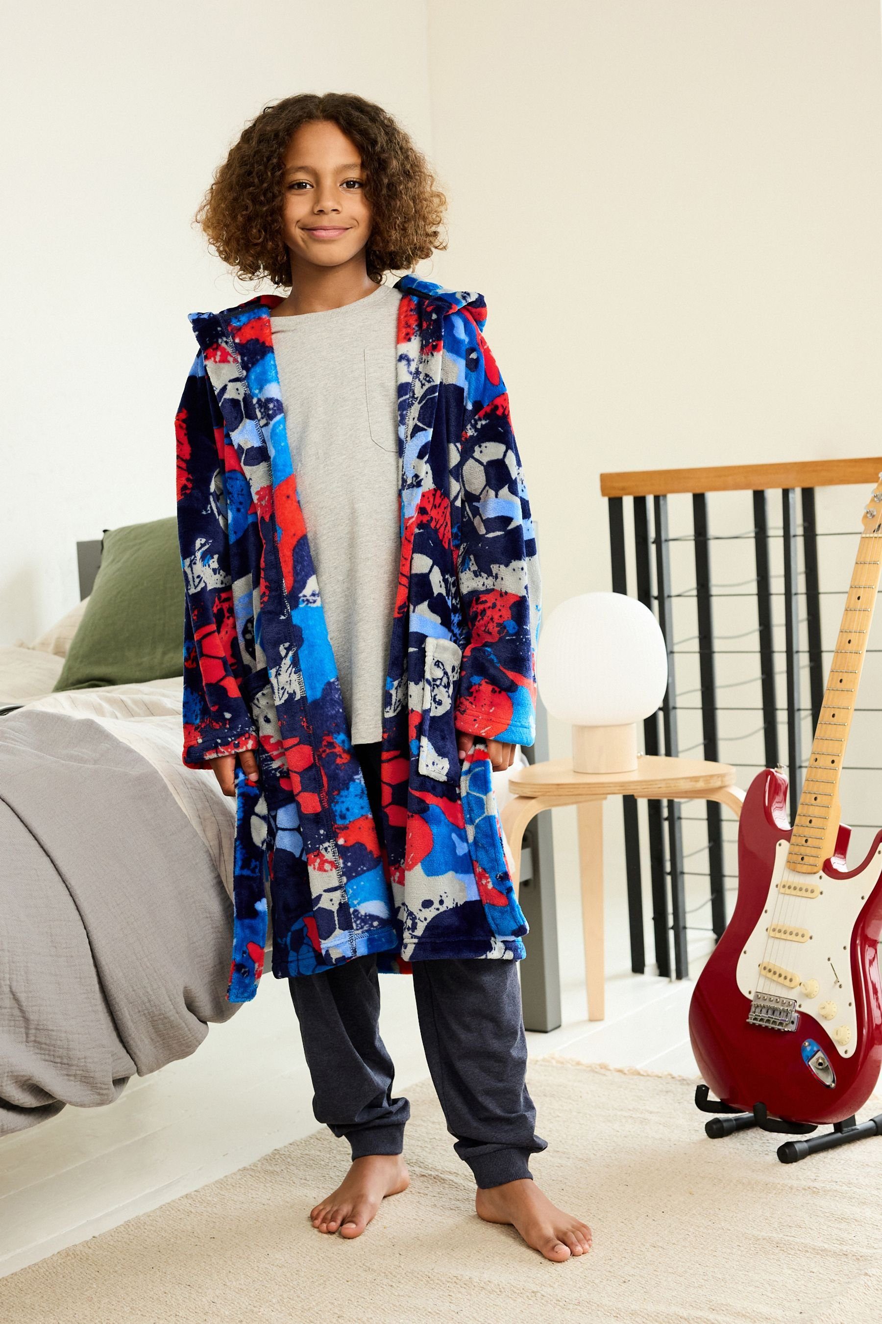 Next Kinderbademantel Bademantel aus Fleece, Polyester (recycelt), Polyester