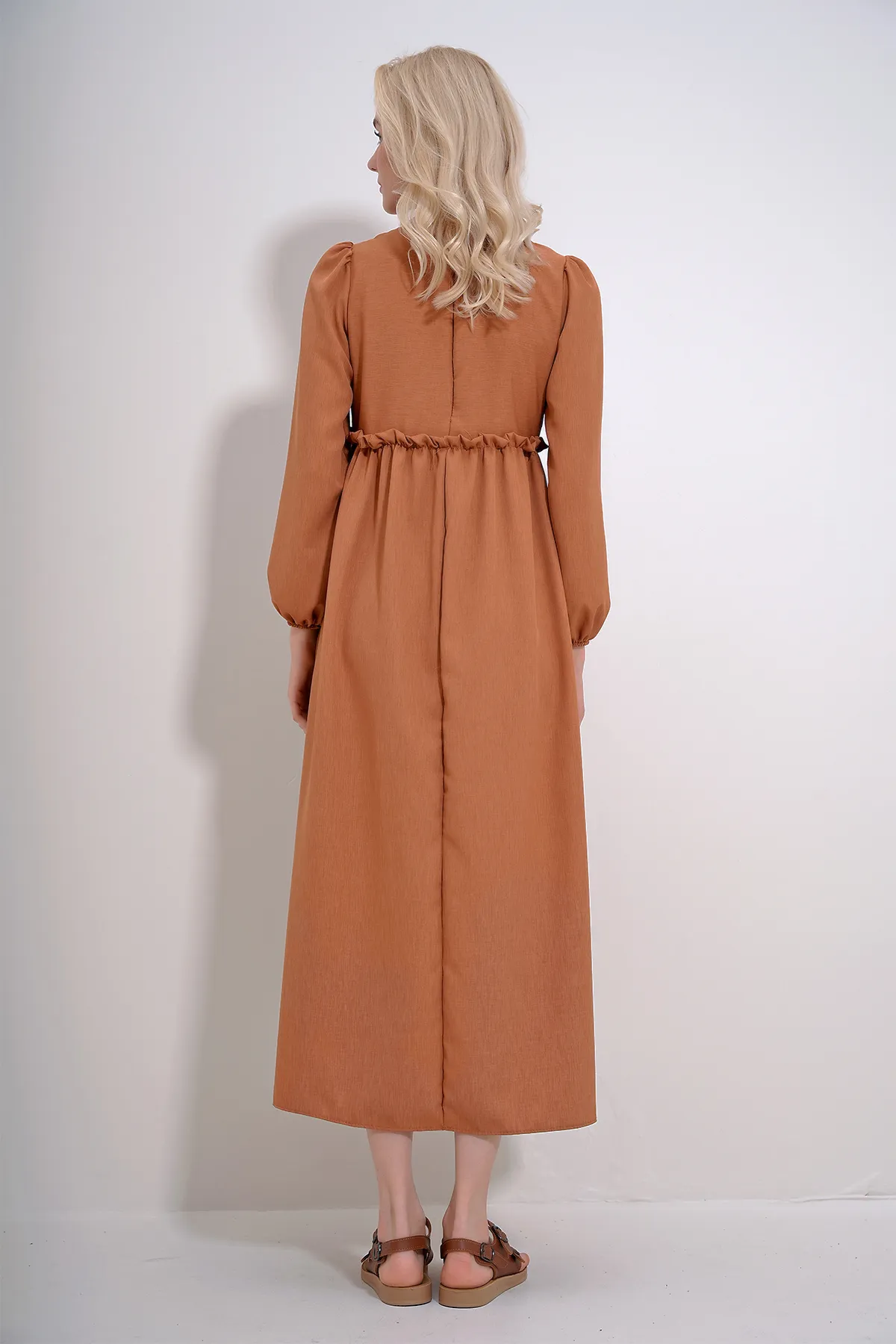 Trend Alaçatı Stili  Kleid - Braun - Midi