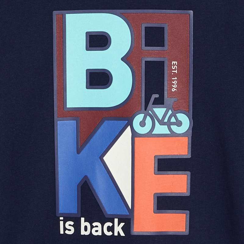 T-shirt à motif vélo bleu garçon