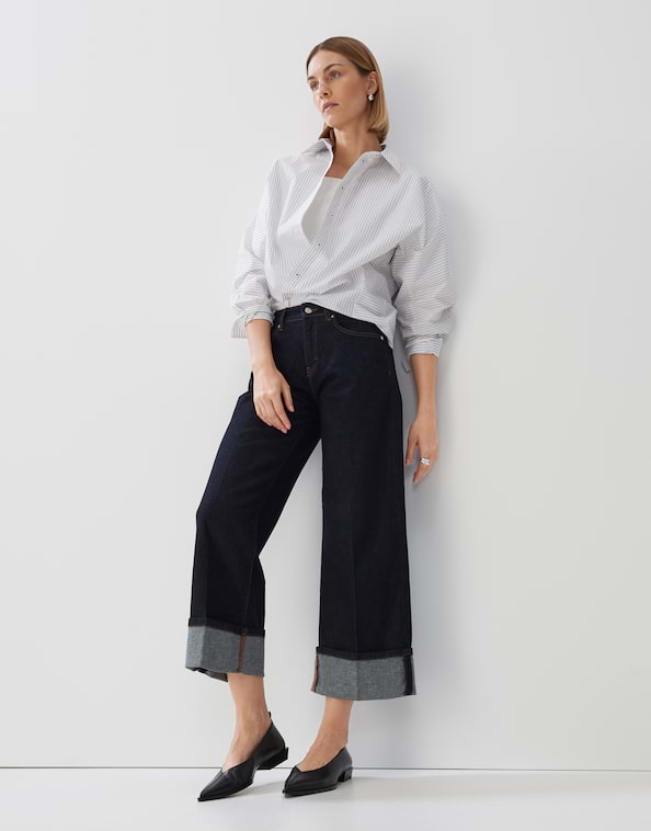 Cropped Wide Jeans Cellma turn up