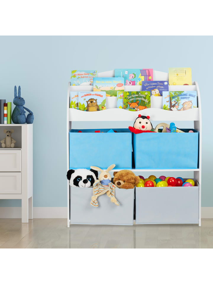 relaxdays Kinderregal Lagerfeuer in Bunt - (B)82,5 x (H)98 x (T)30 cm günstig kaufen onesize