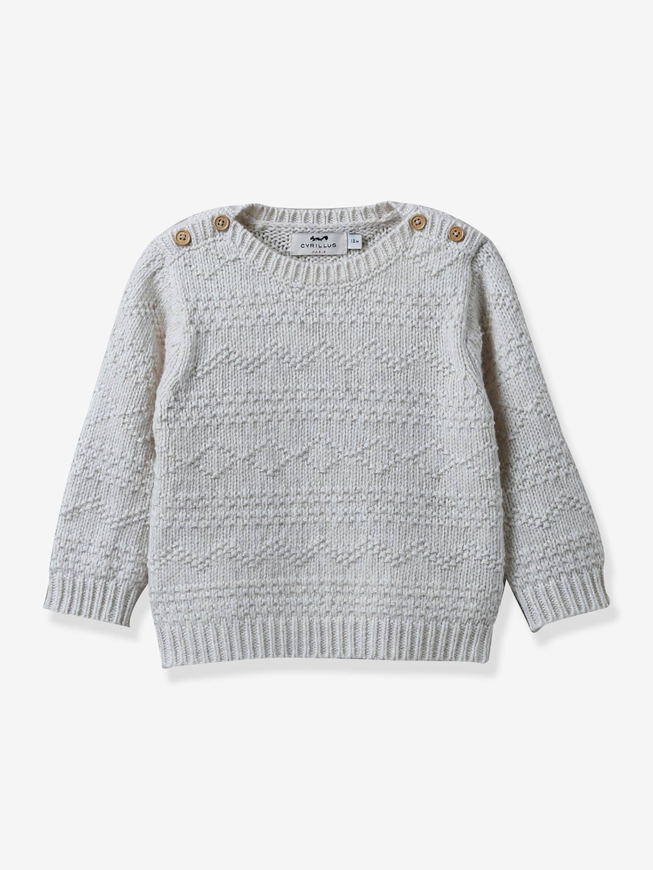 Pull torsadé bébé laine RWS CYRILLUS écru