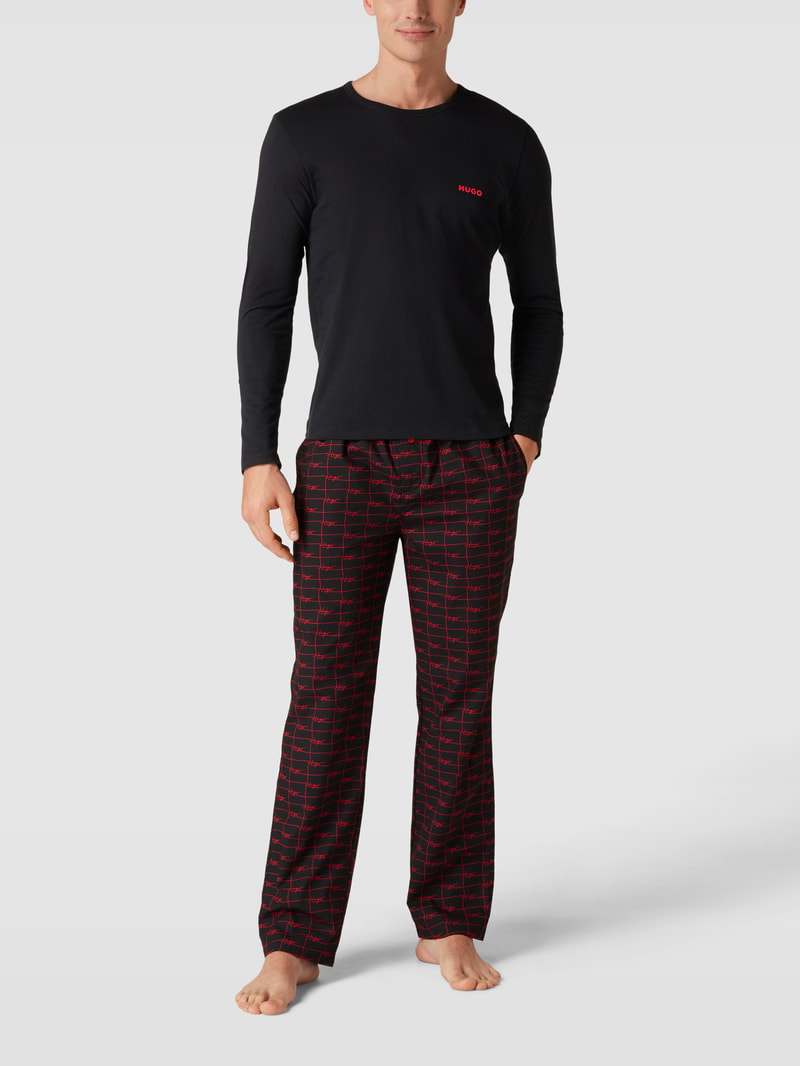 Longsleeve mit Label-Detail in schwarz