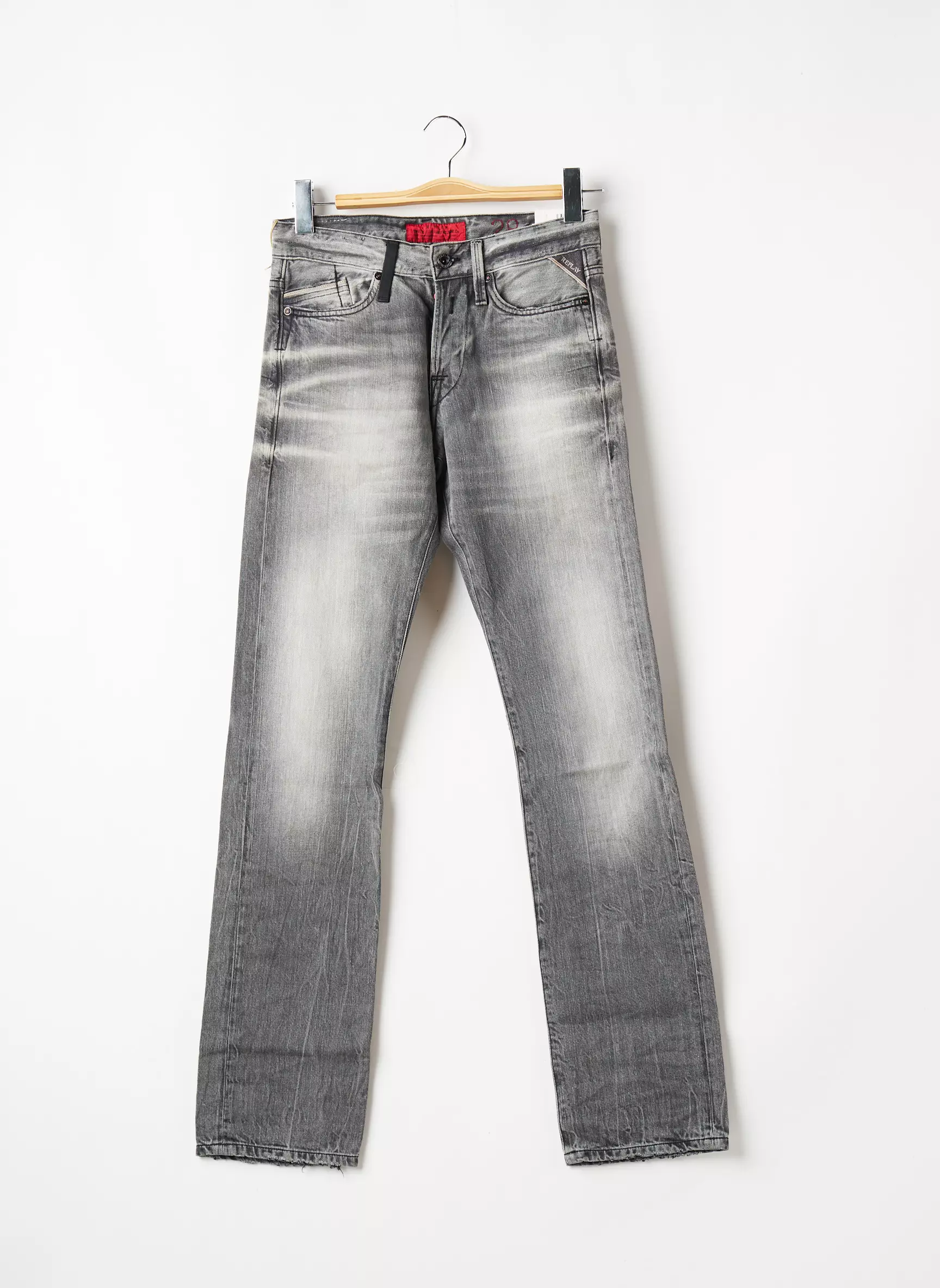 Replay Jeans Coupe Droite Homme couleur gris