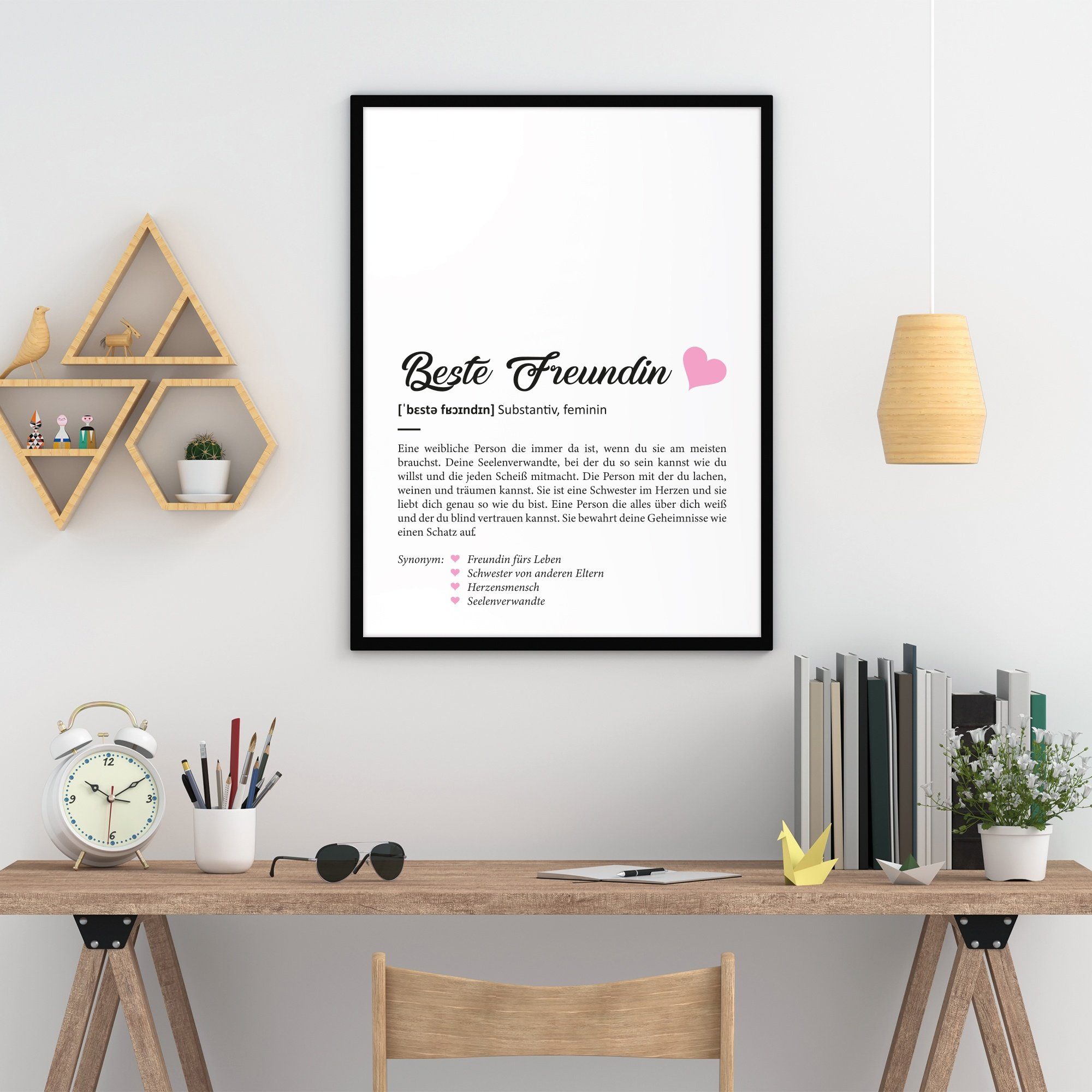 GRAVURZEILE Poster Definition Poster, Kunstdrucke auf DIN A4 Foto-Papier, Beste Freundin Geschenk, Liebevolle Worterklärung im Duden-Format