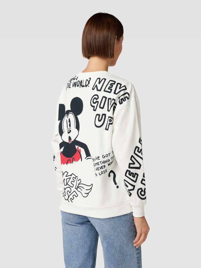 Sweatshirt mit Allover-Prints Modell 'Mickey' in weiß