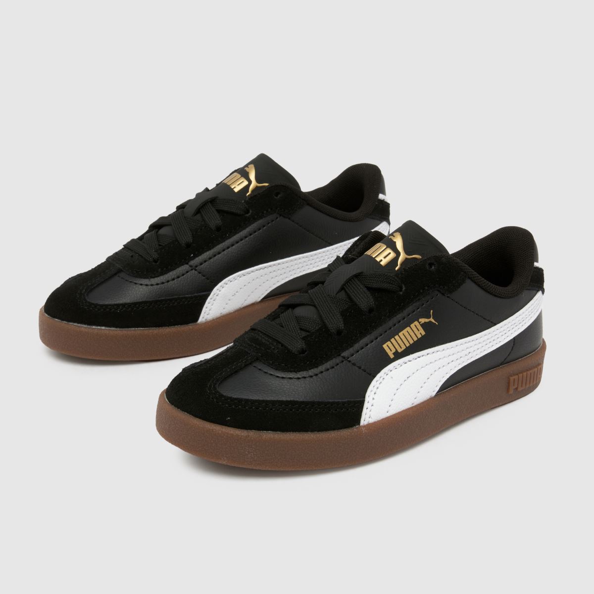 PUMA svarta och vita Club II Era Junior-sneakers