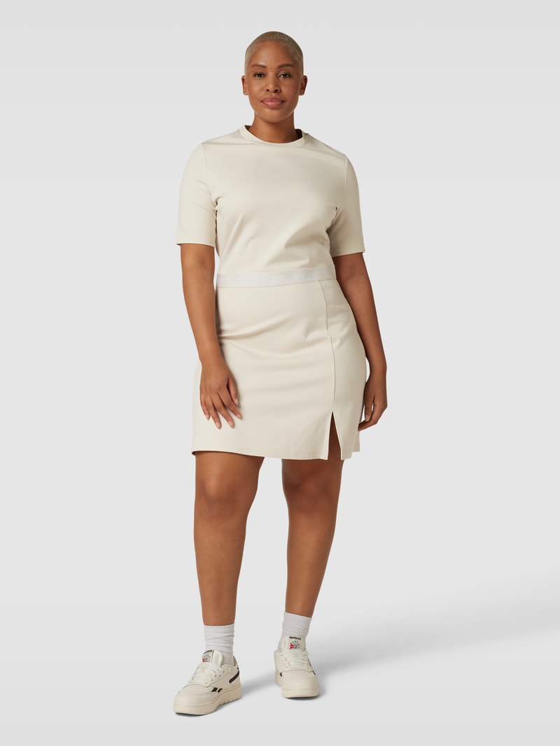 Minikleid mit Label-Detail Modell 'MILANO' in ecru