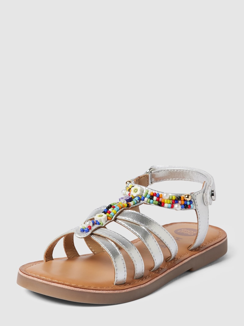 Sandalen mit Perlenbesatz Modell 'FIORINA' in silber