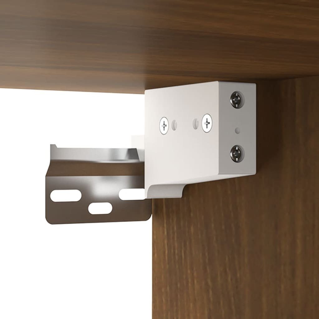 vidaXL Badezimmerspiegelschrank Spiegelschrank mit LED Braun Eiche-Optik 76x15x55 cm (1-St)
